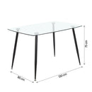 Mesa De Jantar Decorativa Glass 130 cm Opt