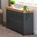 Aparador Buffet 3 Portas Balcão Montreal Cinza Caemmun