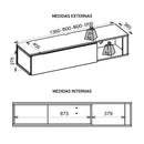 Rack Suspenso Bancada Flexível Sala de Estar Eleven Caemmun