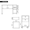 Kit Conjunto Escritório Mesa e Gaveteiro Marrom Sky Caemmun