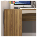 Mesa De Canto L Para Escritório Recta Marrom Bege Caemmun