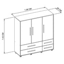 Cômoda 3 Portas 4 Gavetas Seth Branca Caemmun