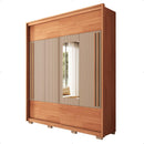 Guarda Roupa Roma 2 Portas Espelho 3 Gavetas Marrom Caemmun