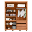 Guarda Roupa Roma 2 Portas Espelho 3 Gavetas Marrom Caemmun
