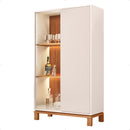 Cristaleira 2 Portas Com Led Interno Jace Bege Caemmun