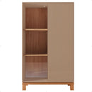 Cristaleira 2 Portas Com Led Interno Jace Cinza Caemmun