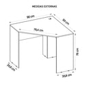 Mesa De Computador Canto Office Cubic Branco - Caemmun