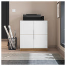 Kit Escritório Armário Baixo Com Mesa Cubic Branco Caemmun