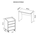 Conjunto Escritório Mesa e Gaveteiro Studio Caemmun