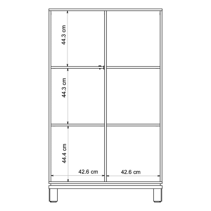 Cristaleira 2 Portas Com Led Interno Jace Cinza Caemmun