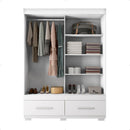 Guarda Roupa Mongi 2 Portas Com Espelho Branco Caemmun