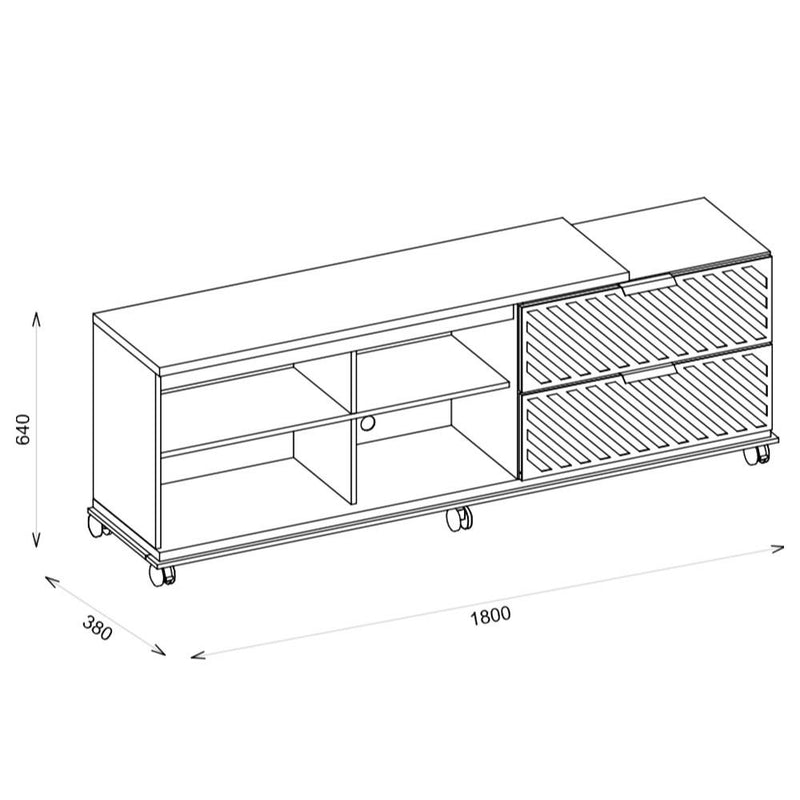 Bancada Para Tv Até 55 Polegadas Harmony Buriti Off White