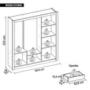 Guarda Roupa 3 Portas 4 Gavetas Espelho Glass Marrom Caemmun