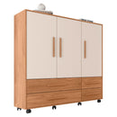 Cômoda 3 Portas 4 Gavetas Seth Marrom Caemmun