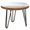 Mesa Lateral Redonda 30 Cm Iron Pés De Ferro Buriti Caemmun