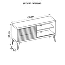 Bancada Rack Montada Até 50 Polegadas Bege Frizz Caemmun