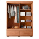 Guarda Roupa Mongi 2 Portas Com Espelho Marrom Caemmun