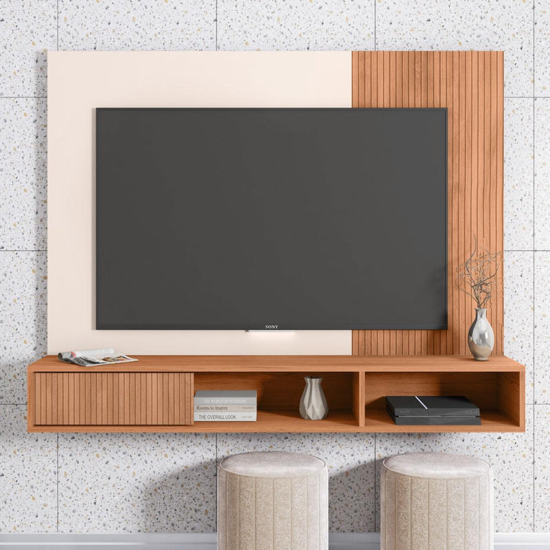 Painel Para TV até 55 Polegadas Marrom Mine Caemmun