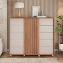 Cômoda Grande 2 Portas 5 Gavetas  Marrom Pegasus Caemmun