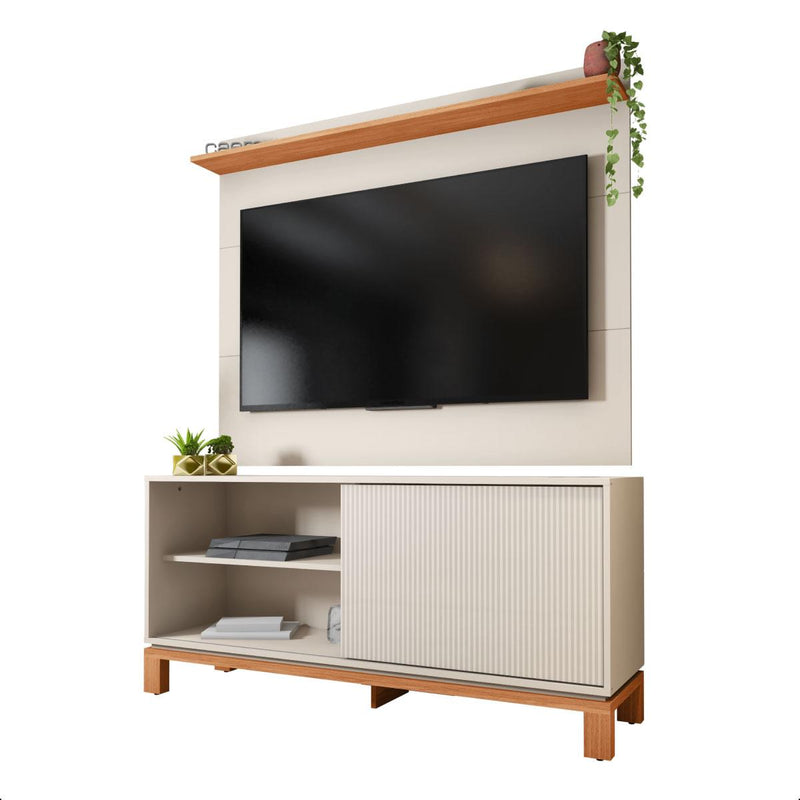 Bancada Rack Com Painel Para Tv Até 45 Polegadas Jace Bege