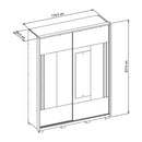 Guarda Roupa Roma 2 Portas Espelho 3 Gavetas Marrom Caemmun