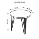 Mesa Lateral Redonda Iron 30 Cm Pés De Ferro Buriti Caemmun