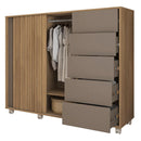 Cômoda Sapateira 2 Portas 5 Gavetas Marrom Pegasus Caemmun