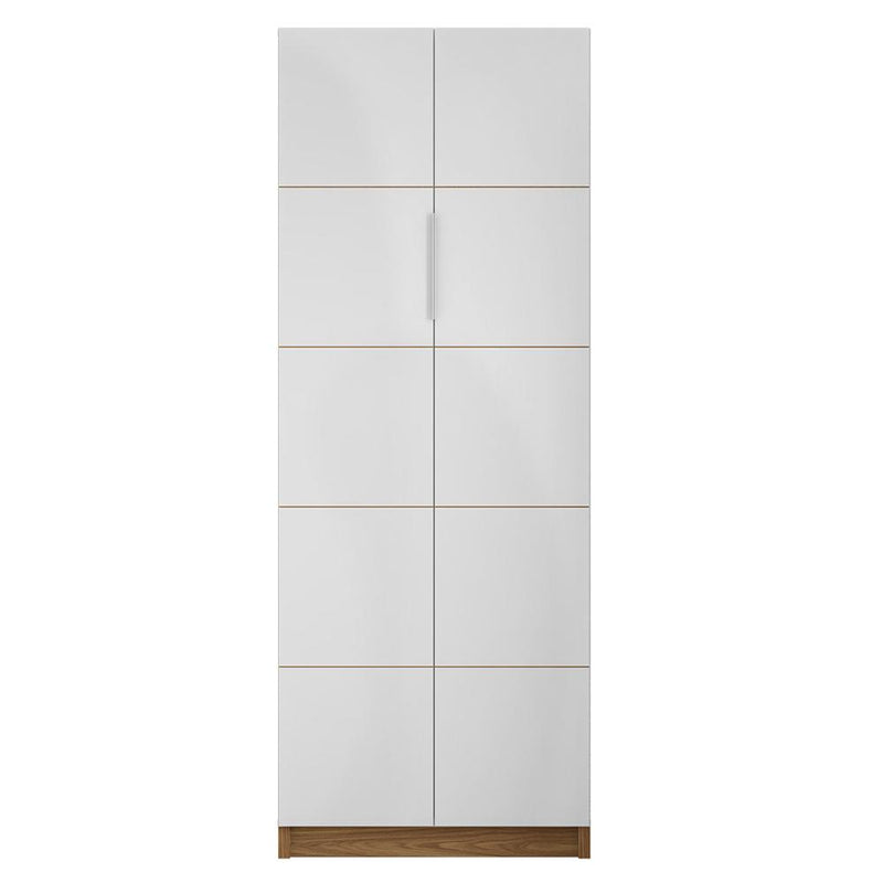 Kit Conjunto Armário Alto E Baixo Mesa Cubic Branco Caemmun