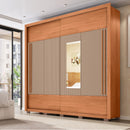 Guarda Roupa Roma 2 Portas Espelho 4 Gavetas Marrom Caemmun