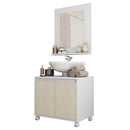 Kit Conjunto Gabinete Armario Banheiro Espelho Clean Caemmun