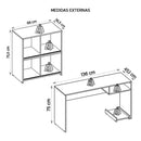 Kit Mesa Gamer Armário Alto Escritório Pixel Preto Caemmun