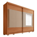 Guarda Roupa Roma 2 Portas Espelho 6 Gavetas Marrom Caemmun
