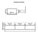 Rack Bancada Tv Até 75 Polegadas 3 Gavetas Vectro Caemmun