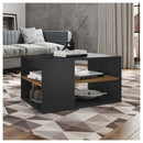 Mesa de Centro Retangular Com Divisória Opala Preto Caemmun