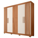 Guarda Roupa Casal 5 Portas 2 Gavetas Marta Marrom Caemmun