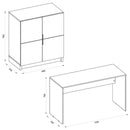 Kit Escritório Armário Baixo Com Mesa Cubic Branco Caemmun