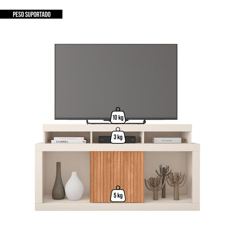 Bancada Rack Para TV 55 Polegadas Frost Marrom Caemmun