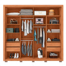 Guarda Roupa Roma 2 Portas Espelho 4 Gavetas Marrom Caemmun