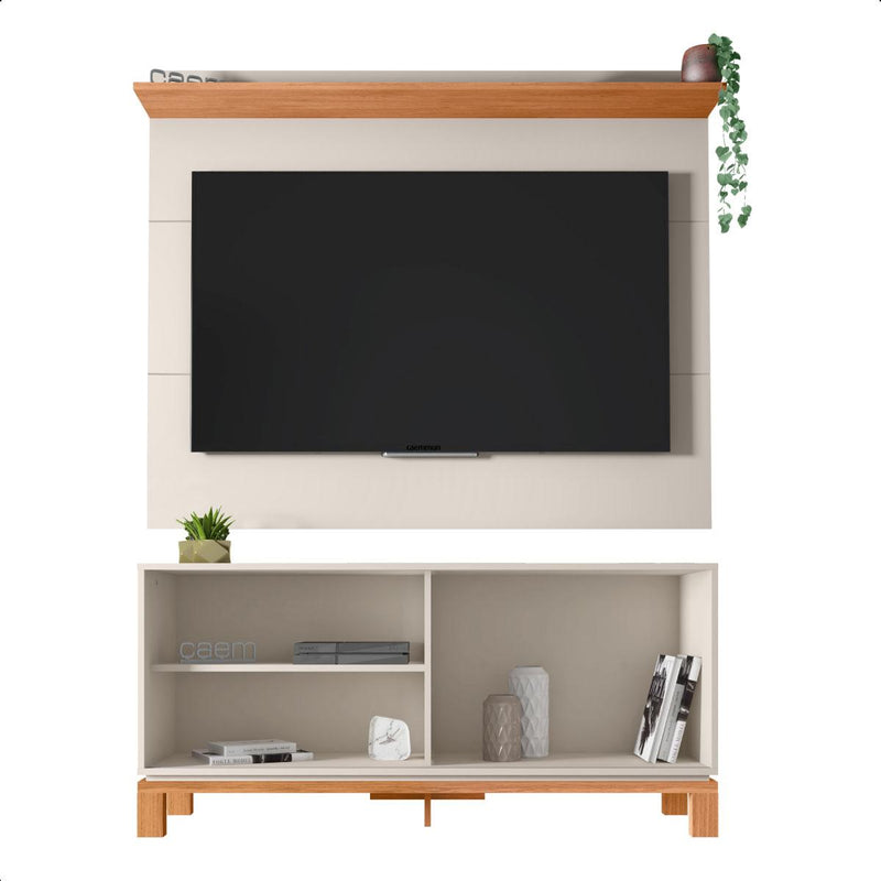 Bancada Rack Com Painel Para Tv Até 45 Polegadas Jace Bege