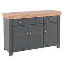 Aparador Buffet 3 Portas Balcão Montreal Cinza Caemmun
