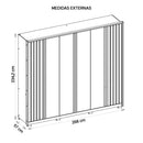 Guarda Roupa Casal Grande 6 Portas 4 Espelhos Branco Moon