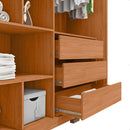 Guarda Roupa Roma 2 Portas Espelho 3 Gavetas Marrom Caemmun