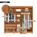 Guarda Roupa Casal 5 Portas 2 Gavetas Marta Marrom Caemmun