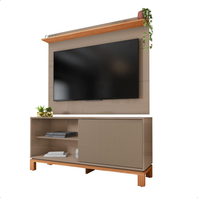 Bancada Rack Com Painel Para Tv Até 45 Polegadas Jace Cinza