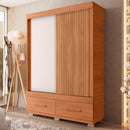 Guarda Roupa Mongi 2 Portas 2 Gavetas Marrom Ripado Caemmun