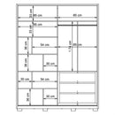 Guarda Roupa Roma 2 Portas Espelho 3 Gavetas Marrom Caemmun