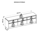 Rack Bancada Tv Até 75 Polegadas 3 Gavetas Vectro Caemmun