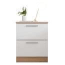 Mesa Cabeceira Quarto 2 Gavetas Sleep Marrom Branco Caemmun