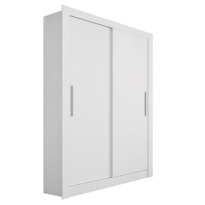 Guarda Roupa Solteiro Grande 2 Portas Glass Branco Caemmun