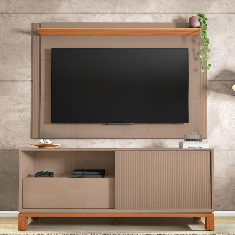Bancada Rack Com Painel Para Tv Até 55 Polegadas Jace Cinza